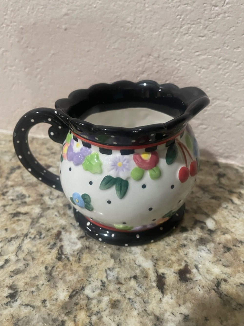 Mary Engelbreit Cherries Creamer Bowl Oh So Breit Collection Polka Dots